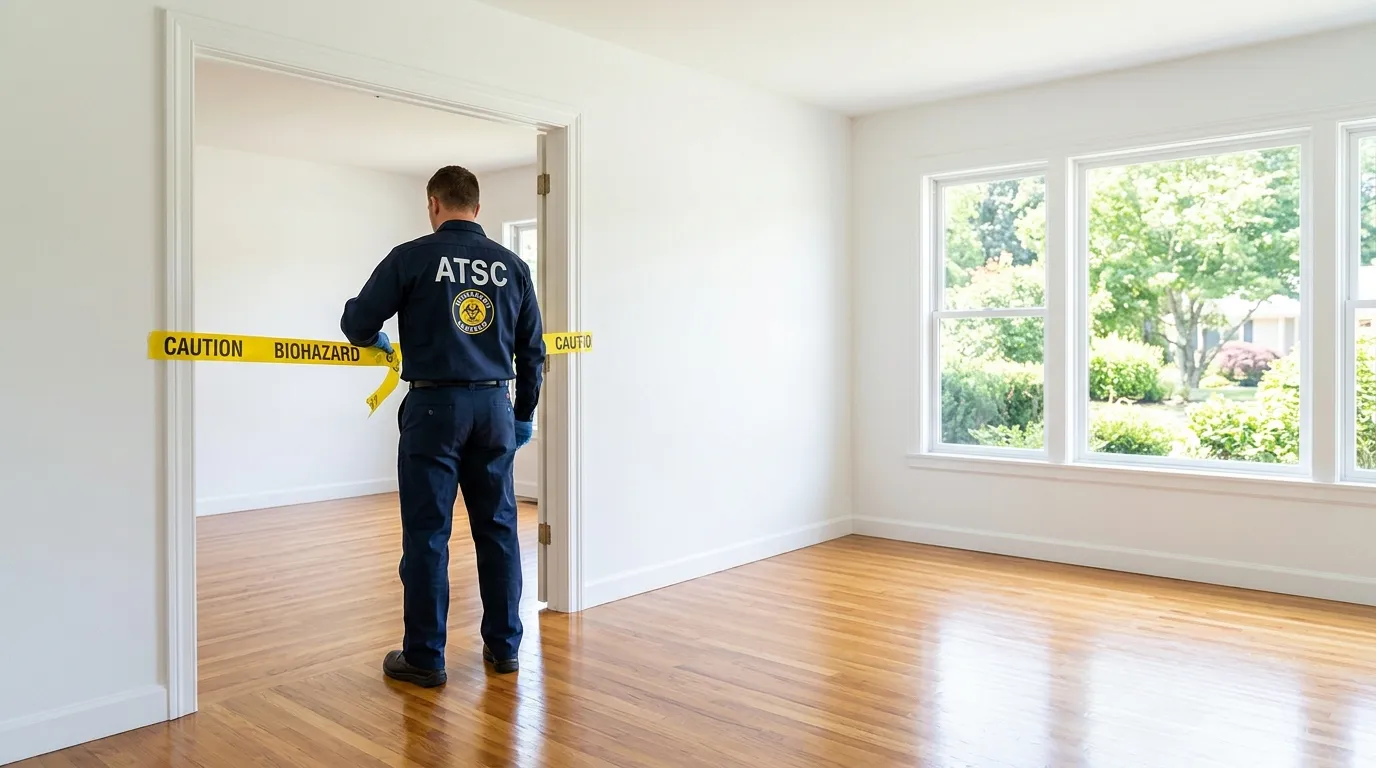 Certified biohazard cleanup crew performing Decomposition Cleanup in Grants Pass